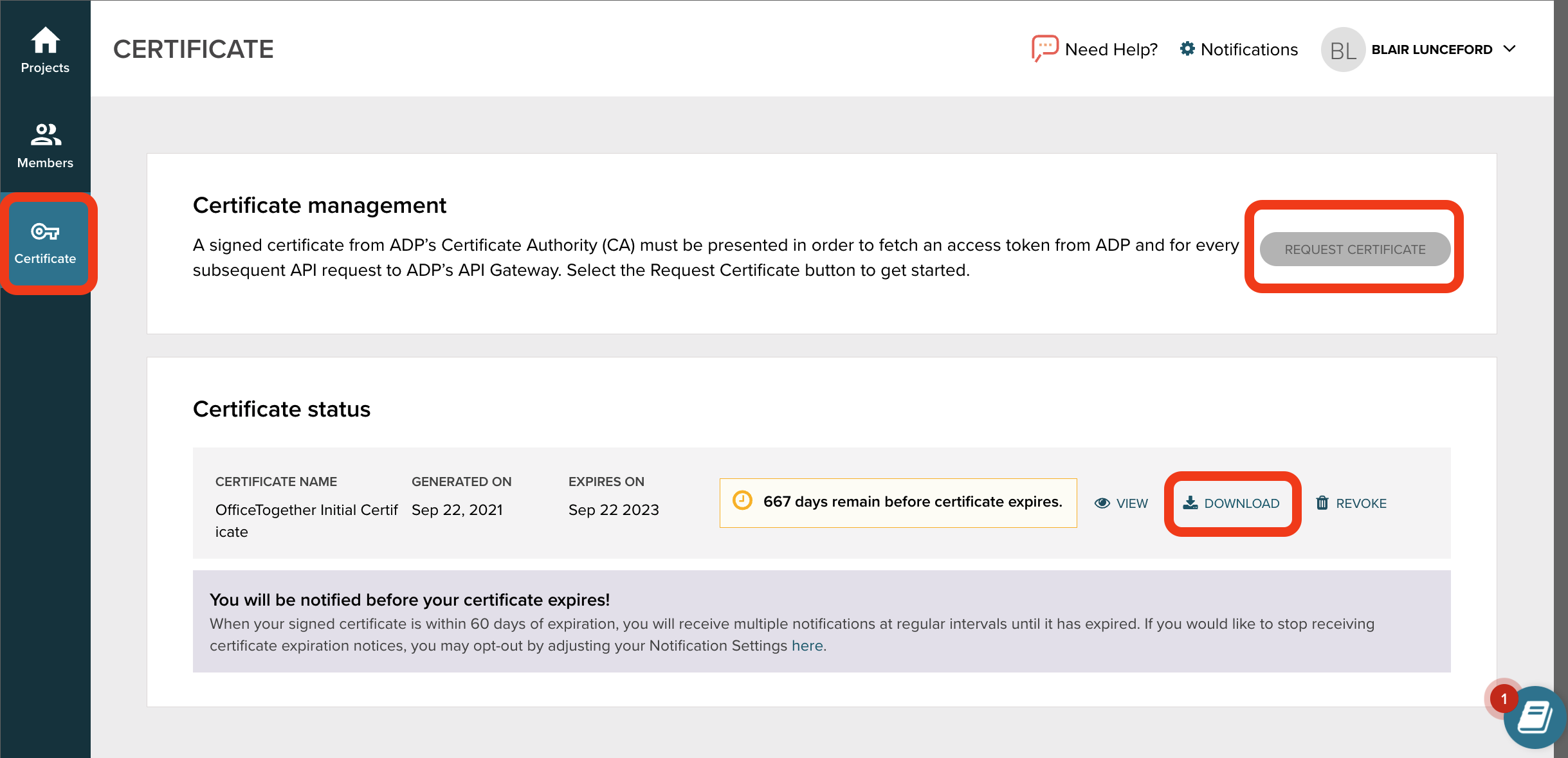 Download ADP SSL Certificate and Private Key