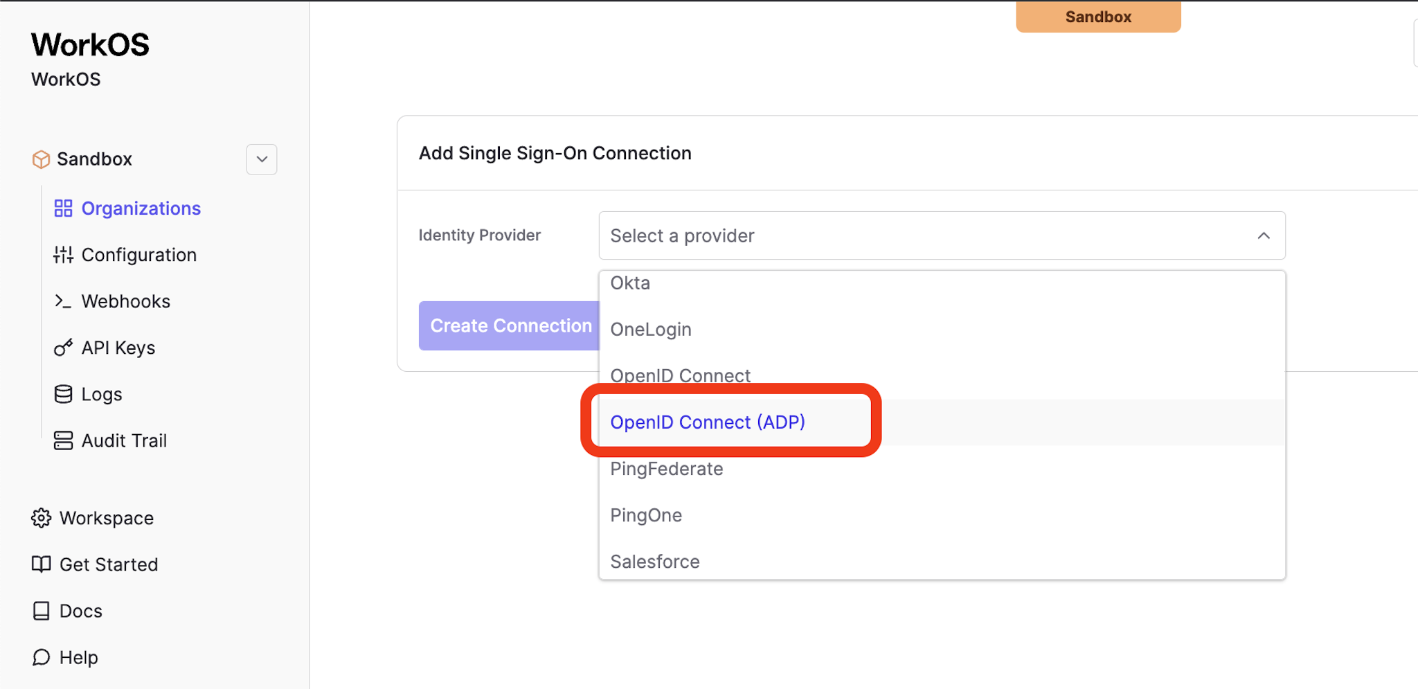 Create ADP OIDC Connection