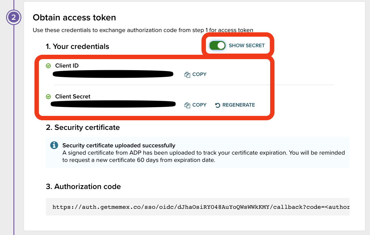 ADP Client Credentials
