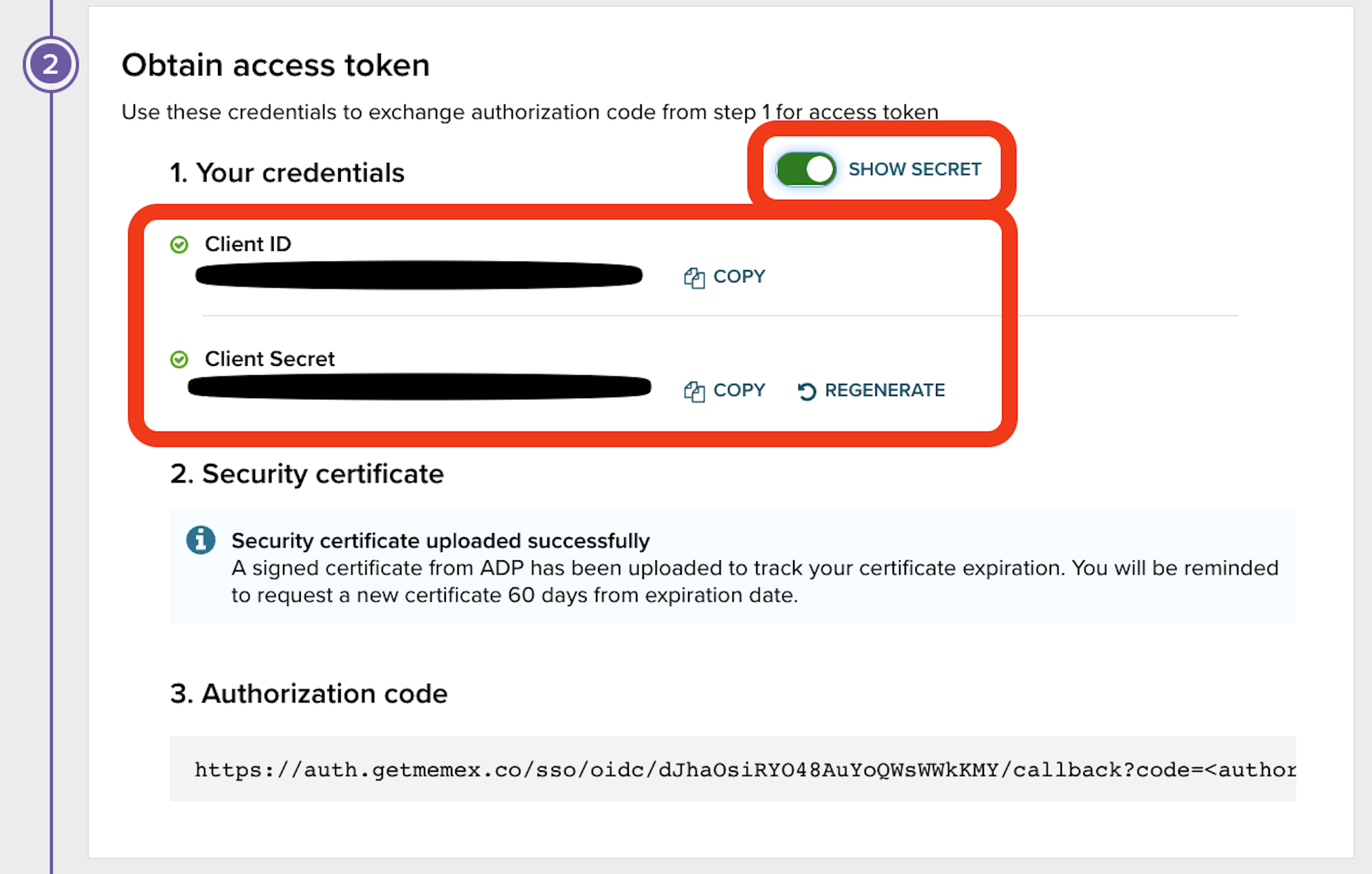 ADP Client Credentials
