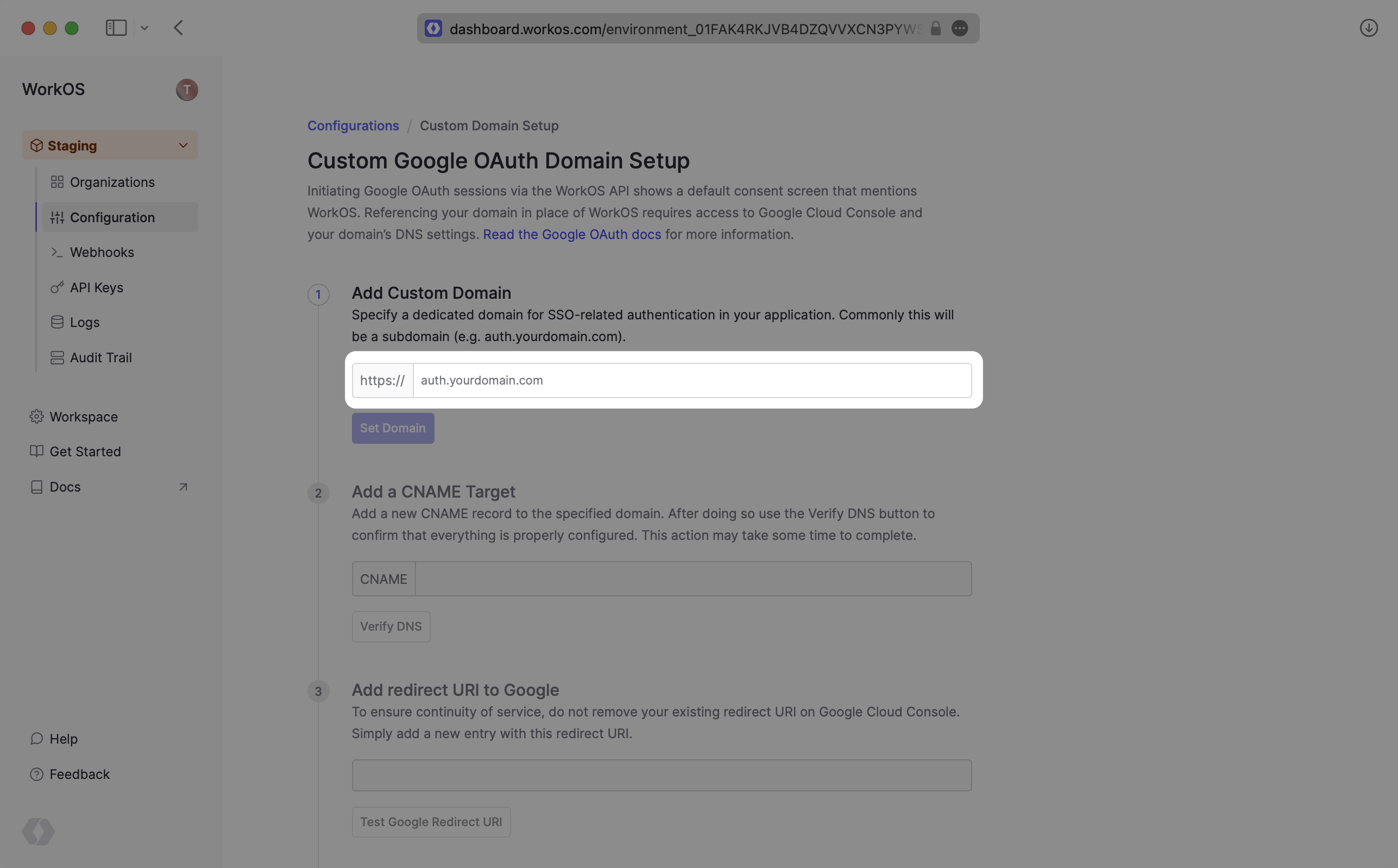 Add Custom Domain