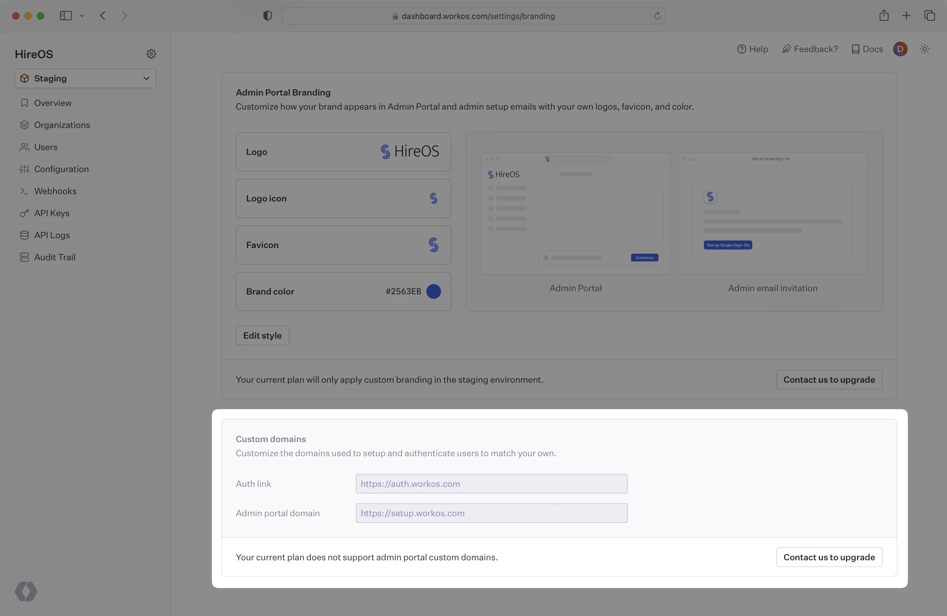 Workos Custom Branding – Admin Portal – WorkOS Docs