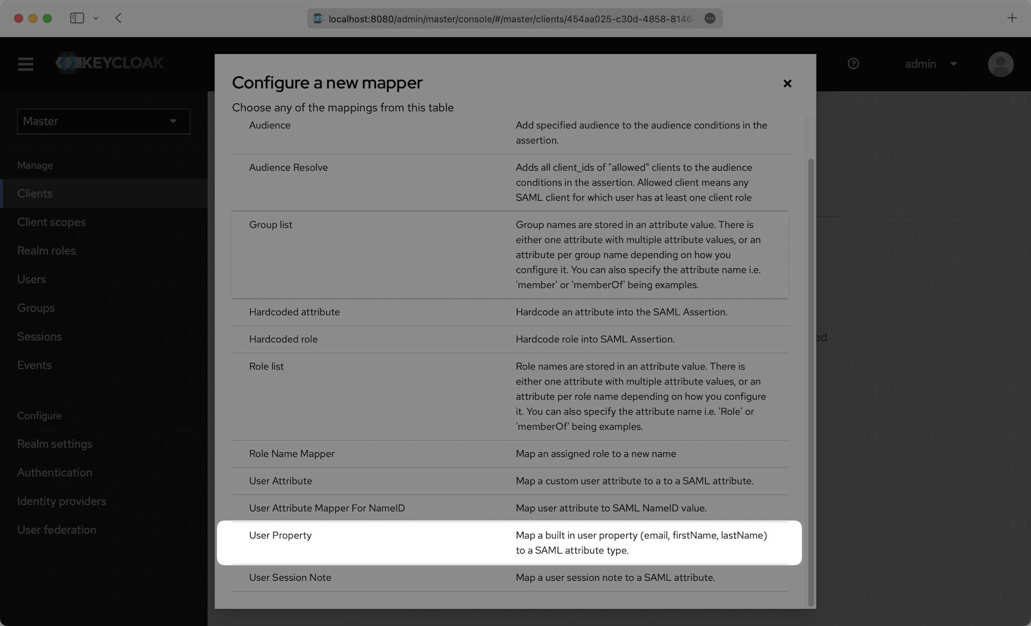 Keycloak Configure A New Mapper