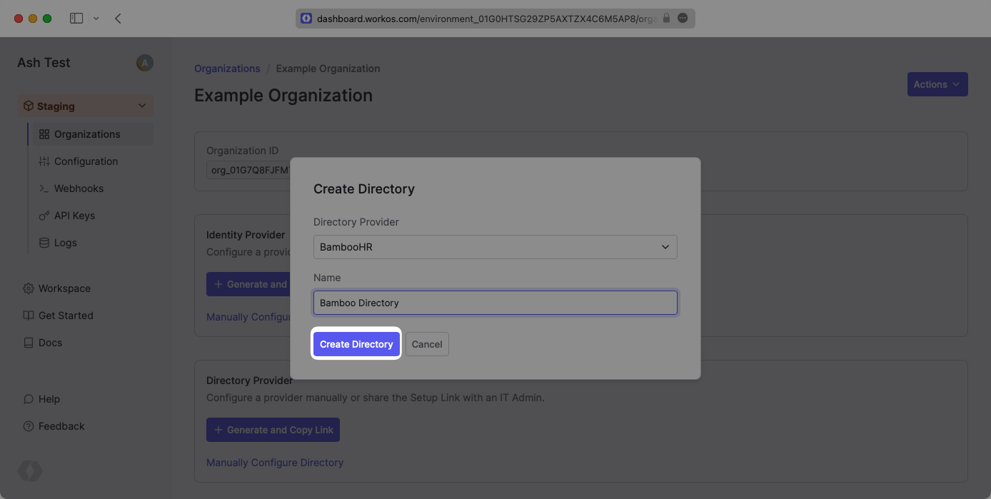 click Create Directory