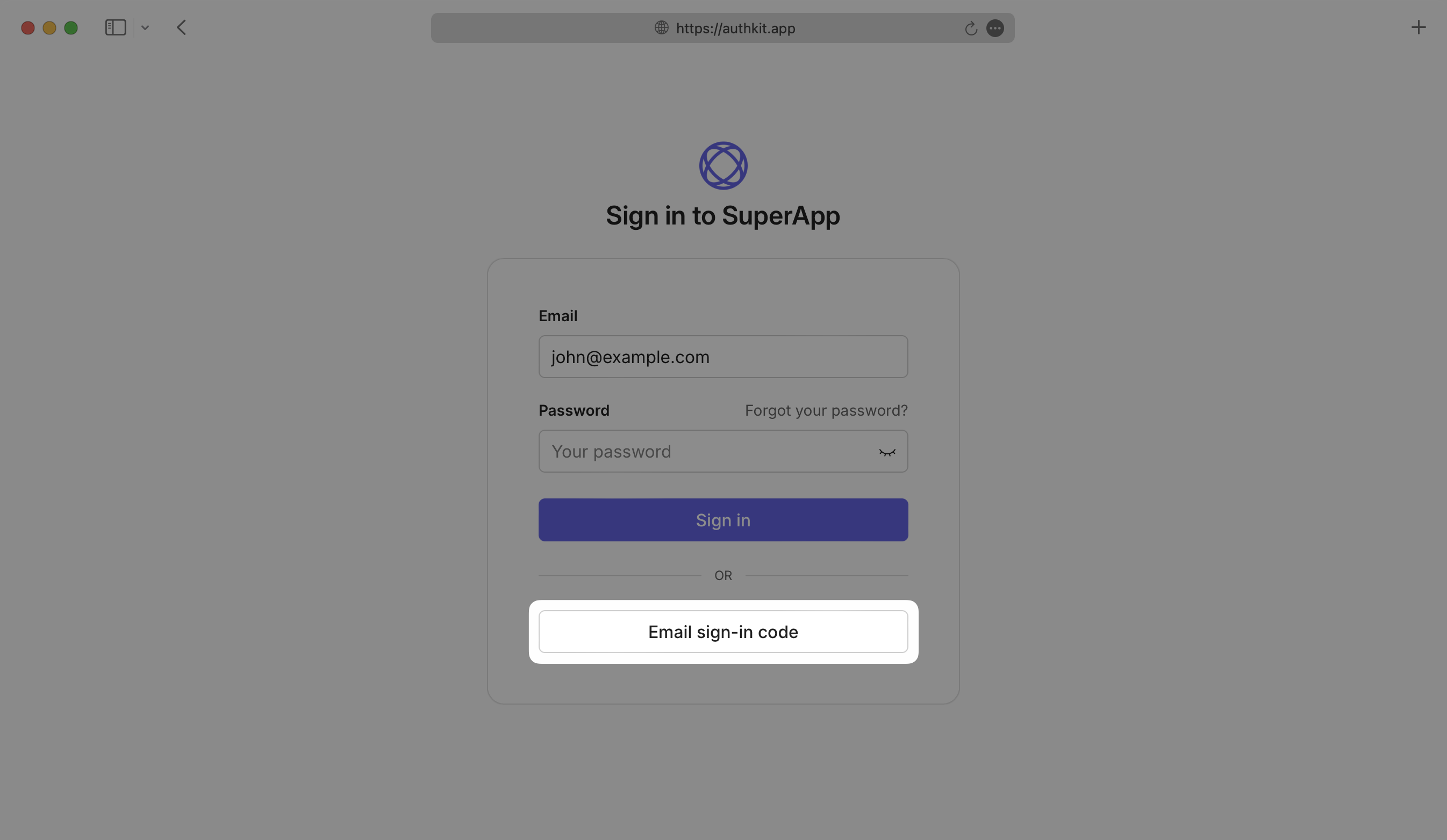 AuthKit displaying email sign-in