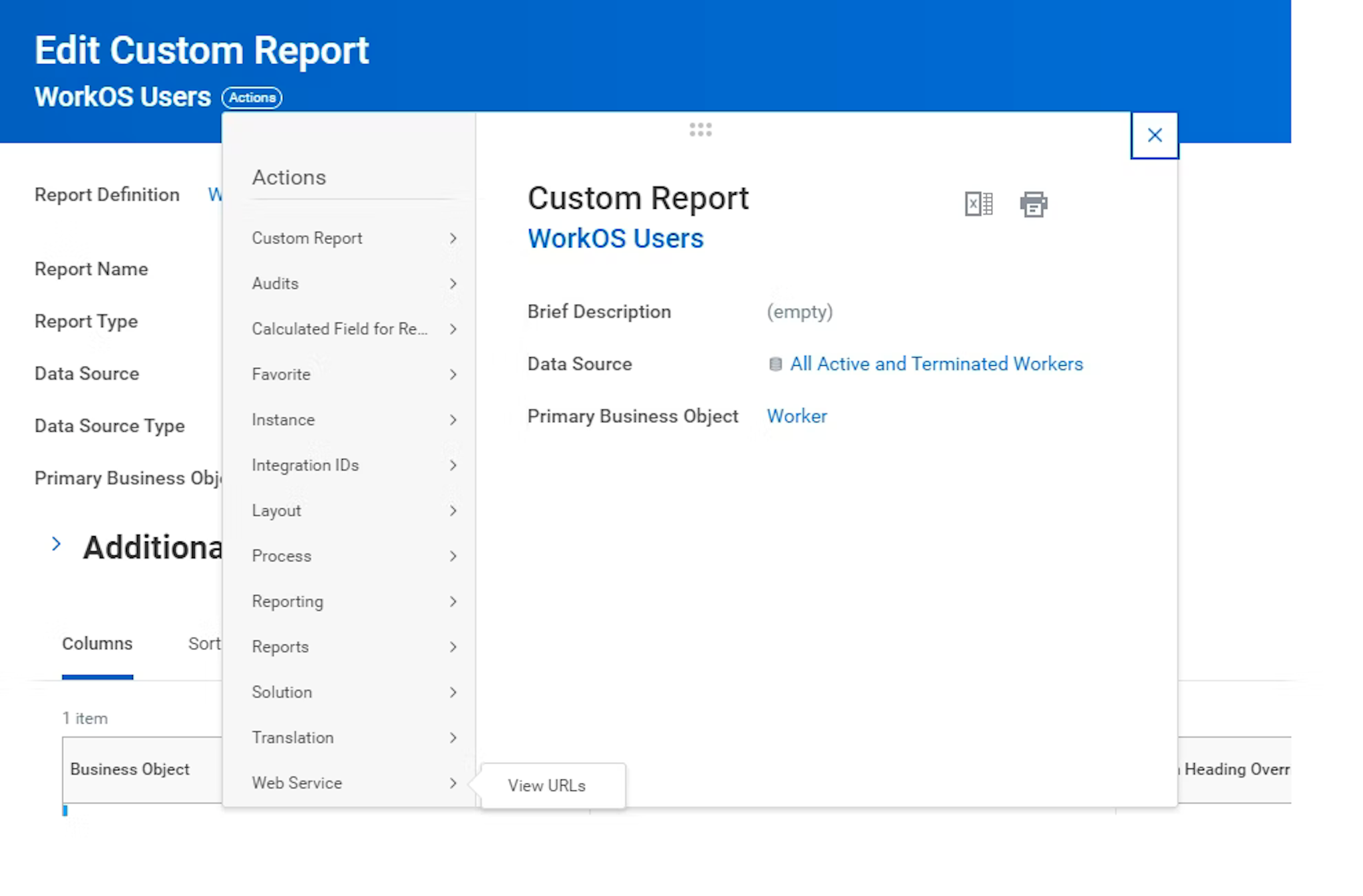Navigate to Custom Report URL in Workday