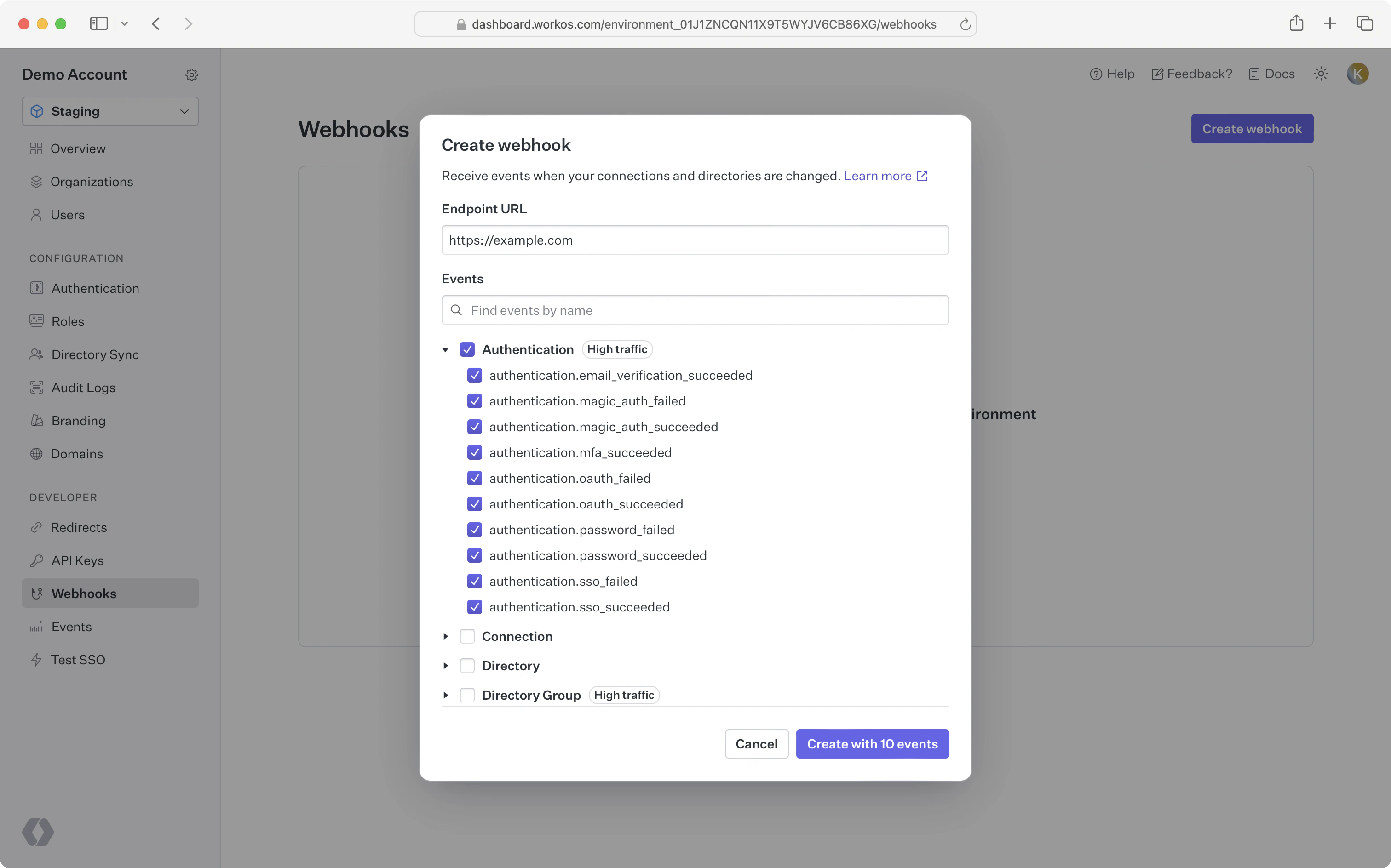 Sync data with webhooks – Events – WorkOS Docs