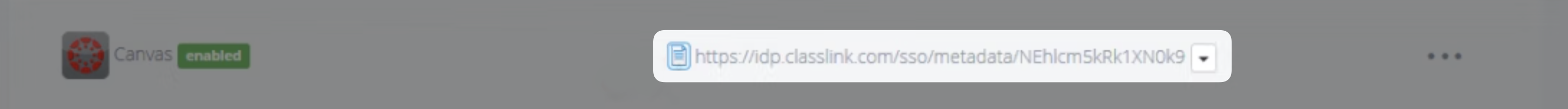 A screenshot highlighting where the Classlink Metadata URL is located in the ClassLink console.
