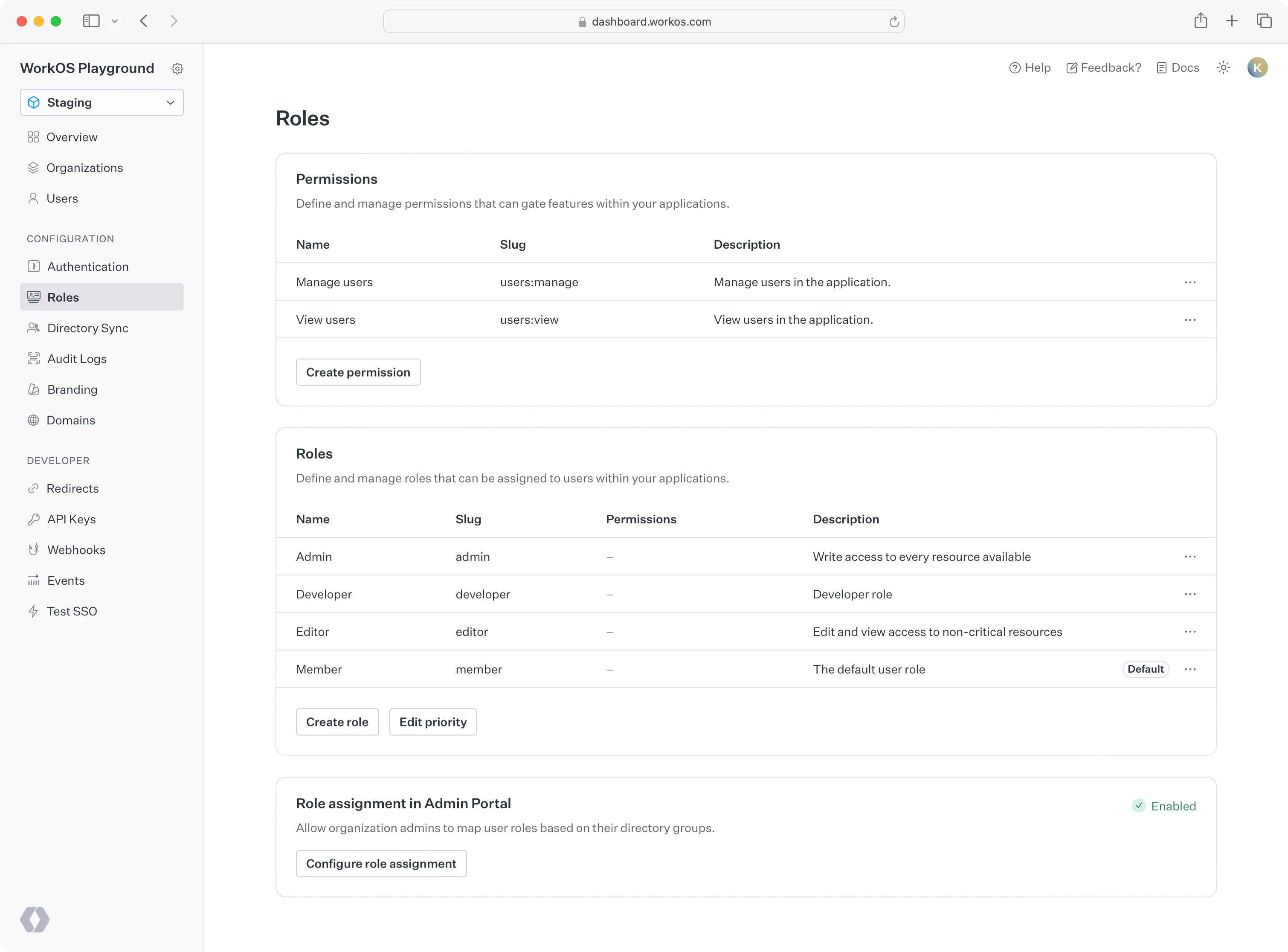 Workos Identity Provider Role Assignment – Single Sign-On – WorkOS Docs