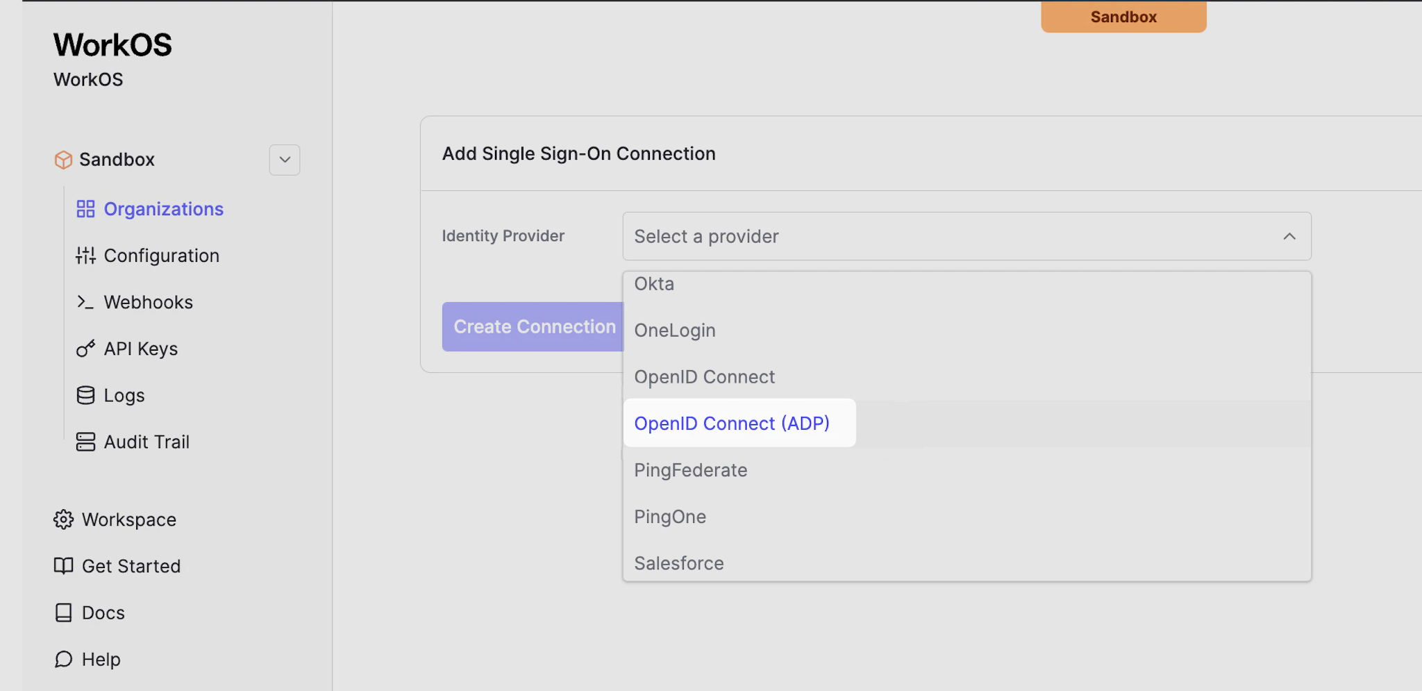 Create ADP OIDC Connection